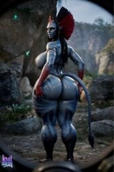 1girl 1girls 3d 3d_(artwork) ai_assisted ass_focus ass_grab athletic_female avatar avatar:_fire_and_ash back_view barely_clothed barely_contained_breasts big_ass bikini blue_skin body_markings boobs bubble_butt busty curvaceous curvy dominatrix exposed_midriff female_focus fit_female giantess hands_on_ass headdress headgear heavy_breasts high_quality highleg highleg_panties hourglass_figure huge_ass huge_breasts james_cameron's_avatar jungle large_breasts leather lewdstein looking_at_viewer massive_breasts na'vi narration narrow_waist outdoors pov serious sideboob slim_waist subtitled taller_female text thick_thighs thighhighs thighs thong thong_bikini toned_female tribal tribal_clothing tribal_markings unseen_male_face varang varang_(avatar) yellow_eyes