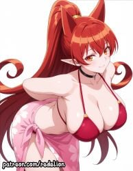 1girls ai_generated amber_eyes azazel_ameri big_ass big_breasts bikini breasts choker clothing curvaceous curvaceous_ass curvaceous_body curvaceous_female curvaceous_figure curvaceous_hips curvaceous_thighs curves curvy curvy_body curvy_female curvy_figure curvy_hips curvy_thighs female female_focus female_only hands_on_hips high_ponytail horn horns large_ass large_breasts leaning leaning_forward light-skinned_female light_skin long_hair looking_at_viewer mairimashita!_iruma-kun mature mature_body mature_female mature_figure orange_eyes panties pointy_ears ponytail red_bikini red_eyes red_hair redelion seducing seduction seductive seductive_body seductive_eyes seductive_gaze seductive_look seductive_pose seductive_smile shiny shiny_ass shiny_body shiny_breasts shiny_butt shiny_clothes shiny_hair shiny_skin simple_background smile smile_at_viewer smiling smiling_at_viewer soft_breasts thick thick_ass thick_butt thick_eyebrows thick_hips thick_legs thick_lips thick_thighs towel very_long_hair welcome_to_demon_school!_iruma-kun white_background
