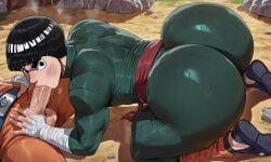 rock_lee naruto_(series) naruto_uzumaki naruto_(classic) training train ass_focus ass big_ass big_butt bubble_butt bubble_ass ai_generated artist:ngfeps black_hair black_eyes anime gay gay_sex gay_male gay_domination homosexual only_male male focus_on_ass big_penis dick