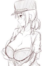 1girls 2d 2d_(artwork) 2d_artwork adult adult_female big_boobs big_breasts black_and_white blush_face blushing blushing_female blushing_lines bra breasts busty busty_female busty_girl cap cleavage collarbone digital digital_art digital_drawing digital_drawing_(artwork) digital_media digital_media_(artwork) drawing exposing exposing_breasts exposing_chest exposing_self female female_focus female_only frilled_bra frilled_underwear greyscale high_resolution highres large_boobs large_breasts magbushi mature mature_female monochrome presenting_breasts profile short_hair shoulders showing_breasts showing_chest simple_background sketch solo standing tetsudou_musume toyosato_akane twintails twintails_(hairstyle) underwear upper_body white_background