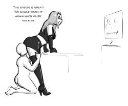1boy 1girls black_and_white boot_fetish boots breasts celera_prime couple couple_(romantic) couple_sex cunnilingus cute dominant_female dominatrix domme domme_girl_and_gamer_boy eating_out eating_pussy elbow_gloves english english_text female femdom femdom_caption footwear funny gentle_femdom gloved_hands gloves goth_girl goth_girl_and_gamer_boyfriend high_heel_boots high_heels latex latex_boots latex_gloves leather leather_boots leather_gloves long-haired_female long_hair male monochrome olivia_(celera_prime) original original_character original_characters patent_boots romantic romantic_couple shoe_fetish shoes skirt submissive_male thigh_boots thighhigh_boots thighhighs thighs watching_tv
