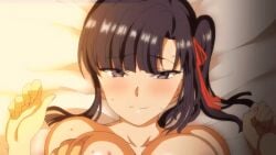 1boy 1girls 2020 20s animated blue_hair blush bouncing_breasts breasts bunnywalker cheating_(relationship) fat_man female gif groping groping_breast implied_sex large_breasts lying male mind_control missionary miyajima_sakura netorare nipples nude open_mouth purple_eyes red_ribbon ribbon ribbon_hair_ornament saimin_seishidou sex shiny_skin side_ponytail sidelocks sweat sweatdrop t-rex_(animation_studio) tagme tall_female ugly_bastard
