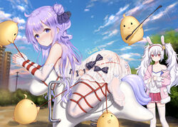 azur_lane bondage erect_nipples feet female female_only femsub flat_chest flat_chested frogtie haneru laffey_(azur_lane) lingerie pokies restrained riding_crop rope rope_bondage unicorn_(azur_lane) worried