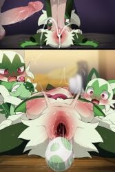 after_sex ambiguous_gender big_breasts biped blush bodily_fluids breasts cum cum_in_vagina cum_inside cute_fangs dagasi egg egg_laying erection faceless_character faceless_human faceless_male fangs female feral floragato fur gaping gaping_vagina genital_fluids genitals green_body green_ears green_fur green_inner_ear group hi_res human humanoid_genitalia humanoid_penis male mammal meowscarada naked nintendo nipples nude nude_anthro nude_female nude_human nude_male open_mouth penis pink_eyes pokemon pokemon_(species) sprigatito standing sweat sweatdrop sweaty_breasts teeth tongue tongue_out voodoo voodoo_doll vulva