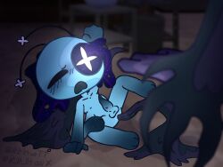 kiwiiuri itititt dandy's_world dandys_world astro_(dandy's_world) twisted_sprout_(dandy's_world) tentacle tentacles tentacle_penetration consensual_tentacles eye_closed blush blushing_male blush_lines blushed_face watching_from_afar laying_down held_down legs_up legs_apart