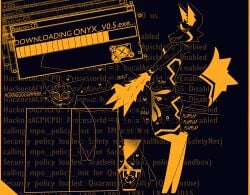 ahegao anthro artificial_intelligence beaconos bent_over big_penis bodily_fluids bucket container cum cum_in_bucket cum_in_container cum_overflow duo genital_fluids genitals glitch hi_res lighthouseheat loading loading_screen looking_pleasured machine male male/male messy penis robot screen screen_face sound_effects text