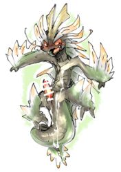 2017 amatsu_(mh) amatsumagatsuchi bodily_fluids capcom cum doneru elder_dragon genital_fluids genitals male male_only monster_hunter open_mouth penis simple_background solo video_games