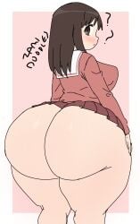 1girls 2d 2d_artwork ass ass_bigger_than_head ass_body ass_focus azumanga_daiou bare_ass big_ass big_butt booty bottom_heavy bottom_heavy_female bottomless_female bubble_ass bubble_butt fat_ass female female_only huge_ass huge_butt massive_ass massive_butt osaka_ayumu_kasuga rear_view solo tagme thick_ass thick_butt thick_thighs underwear wide_hips zami_doodles