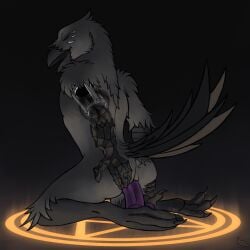 1:1 ambiguous_gender anal anal_masturbation anal_penetration animal_genitalia anthro avian avian_feet beak bird black_body black_feathers butt claws cloaca cloacal cloacal_penetration corvid corvus_(genus) crow digital_media_(artwork) dildo dildo_in_ass dildo_insertion dildo_sitting eyes_closed feathers feet genitals hi_res kneeling magic male masturbation multi_eye nude object_in_ass occult_symbol open_mouth oscine passerine penetration pentagram raven sex_toy sex_toy_in_ass sex_toy_insertion simple_background solo summoning_circle symbol tail tail_feathers talons toes toying_self translucent