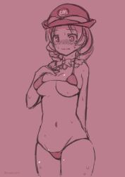 1girls 2d 2d_(artwork) 2d_artwork almost_naked almost_nude arm_behind_back bare_arms bare_belly bare_chest bare_hands bare_hips bare_legs bare_midriff bare_navel bare_shoulders bare_skin bare_thighs belly belly_button big_boobs big_breasts bikini bikini_bottom bikini_only bikini_top blush_face blushing blushing_female blushing_lines braid braided_hair braided_twintails braids breasts busty busty_female busty_girl cap curvaceous curvaceous_body curvaceous_female curvaceous_figure curvaceous_hips curvy curvy_body curvy_female curvy_figure curvy_hips digital digital_art digital_drawing digital_drawing_(artwork) digital_media digital_media_(artwork) drawing elbows embarrassed embarrassed_exposed_female embarrassed_expression embarrassed_female embarrassed_nude_female exposed_arms exposed_belly exposed_chest exposed_hips exposed_legs exposed_midriff exposed_navel exposed_shoulders exposed_skin exposed_thighs eyebrows_visible_through_hair female female_only fingers flustered flustered_female groin halterneck hand_behind_back hand_on_chest hand_on_own_chest hourglass_figure inframammary_fold inguinal_crease inguinal_ligament large_boobs large_breasts lean_figure legs_closed legs_together long_hair magbushi micro_bikini midriff monochrome mostly_nude naked narrow_waist navel nearly_nude nipple_bulge pink_background shoulders simple_background slender_body slender_waist slim_female slim_waist solo standing string_bikini swimsuit swimwear tateishi_kaede tetsudou_musume thick_thighs thighs thighs_together thong_bikini twin_braids upper_body white_background wide_hips