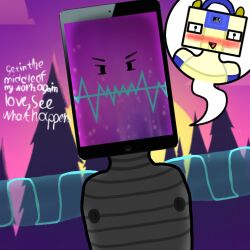 1boy 1boy1girl 1girl 1girls adamation_inc. adamationz animationepic background black_nipples blushing comneta_(zsona_creepy) digital_art digital_drawing_(artwork) digital_media digital_media_(artwork) digital_painting_(artwork) ii implied_sex inanimate_insanity inanimate_insanity_(season_2) looking_at_partner looking_at_viewer mepad object_show object_show_community object_shows oc ocxcanon original original_character original_characters osc robot robot_boy robot_girl screen_face text zsona_creepy(artist)
