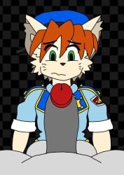 beat_banger big_balls big_butt big_penis canine dog domestic_dog femboy furry half-dressed hat little_tail_bronx nervous tail_concerto uniform waffle_ryebread