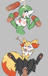 1girls 4boys anthro anthrofied armpits ass average-hanzo black_eyes black_fur blush bodily_fluids braixen breasts canine cum cum_in_mouth cum_in_pussy cum_inside cum_on_breasts cum_on_face cum_on_tongue dark-skinned_male dark_skin double_handjob female female_focus fox fur furry gardevoir genital_fluids genitals green_hair green_skin grey_background group group_sex hair hair_over_one_eye handjob heart human humanoid humanoid_penis inner_ear_fluff interspecies larger_male male mammal nintendo nipples nude oral orange_fur penetration penile penis pixel_art pokémon_(species) pokemon pokemon_(species) pokemon_rse pokemon_xy pussy pussy_juice red_eyes saliva sex simple_background size_difference smaller_female solo_focus teeth testicles thick_thighs tongue tongue_out tuft unseen_male_face vaginal_penetration vein veins veiny_penis video_games wet white_body white_fur white_skin wide_hips yellow_body yellow_fur