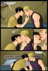 2boys billy_kaplan canon_couple comic gay hulkling kissing male male_only marvel teddy_altman wiccan yaoi young_avengers