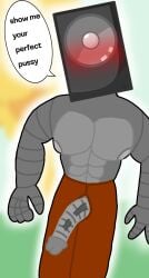 1boy 1boys announcer_(bfdi) battle_for_dream_island bfdi blushing digital_art digital_drawing_(artwork) digital_media digital_media_(artwork) digital_painting_(artwork) jacknjellify jnj male male_only muscles muscular muscular_male object_head object_show object_show_community object_shows osc penis precum robot robot_boy robot_humanoid robot_penis solo solo_male text variant variant_set veiny_penis zsona_creepy(artist)