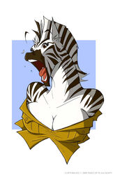 1girls anthro breast_expansion dark-skinned_female female female_only jolly_jack muzzle_growth open_mouth transformation zebra