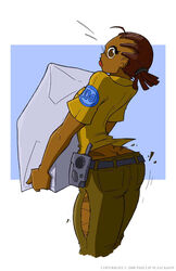 ass_expansion breast_expansion carrying dark-skinned_female female holding_box jolly_jack ripped_pants transformation