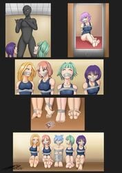 arms_behind_back artist_request assassination_classroom barefoot blindfold bondage bound feet femsub gag gagged harem kayano_kaede kidnapped male_and_female_subs malesub multiple_girls multiple_subs nakamura_rio shiota_nagisa soles tape tape_gag teacher_and_student