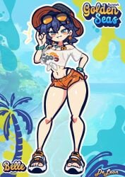 1girls absurd_res belle_(summer_skies)_(zenless_zone_zero) belle_(zenless_zone_zero) big_ass big_butt big_thighs big_titties breasts bucket_hat curvaceous curvaceous_female curvaceous_figure curvy curvy_figure curvy_hips deleon female female_focus female_only highres hollow_shine looking_at_viewer medium_breasts official_alternate_costume purple_hair shiny_skin short_hair thick_thighs wide_hips zenless_zone_zero
