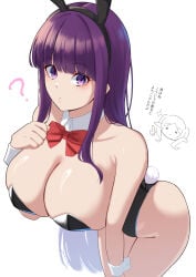 1girls big_breasts breasts bunny_ears bunnysuit female fern_(sousou_no_frieren) leotard looking_at_viewer nanohana_(november.) purple_eyes purple_hair sousou_no_frieren