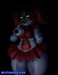 1girls 2026 3d absurd_res animatronic animatronic_girl baby_(fnafsl) background black_background breasts circus_baby circus_baby_(cosmic_trance) circus_baby_(fnaf) clown clown_girl clown_makeup clown_nose eyelashes eyes female female_only five_nights_at_freddy's five_nights_at_freddy's:_sister_location fixed fnaf glowing glowing_eyes green_eyes hair hi_res humanoid lipstick looking_at_viewer mistersussyfaz nipples orange_hair red_clothing red_skirt robot robot_girl scottgames seductive sister_location smile solo solo_female thick_thighs white_body white_skin