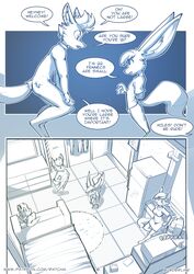 2020 anthro balls borderline_(ratcha) brother brother_and_sister brothers canid canine clothed clothing comic dialogue digital_media_(artwork) english_text female fennec fox fur genitals hair hi_res male mammal nude page_6 patreon_username ratcha sibling sister text