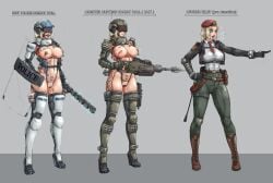 1girls abs alternate_costume athletic_female bad_end ball_gag barcode barcode_tattoo before_and_after blonde_hair blue_eyes body_modification bondage bondage_outfit breasts breasts_out censored change_of_status cop cyborg defeated degradation dehumanization dog_tags doll doll_girl dollification eyes_covered female female_combatant female_only female_soldier gag grunt helmet identity_death loss_of_self pierced_nipples piercing police_uniform pussy revealing_clothes sirpetus soldier soldier_uniform tattoo thighs transformation weapon