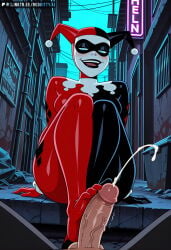 1girl ai_generated batman_(series) blonde_hair blue_eyes breasts dc female harleen_quinzel harley_quinn medium_breasts nude redkitty solo twintails