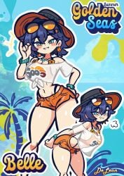 1girls absurd_res belle_(summer_skies)_(zenless_zone_zero) belle_(zenless_zone_zero) big_ass big_butt big_thighs big_titties breasts bucket_hat curvaceous curvaceous_female curvaceous_figure curvy curvy_figure curvy_hips deleon female female_focus female_only highres hollow_shine looking_at_viewer medium_breasts official_alternate_costume purple_hair shiny_skin short_hair thick_thighs wide_hips zenless_zone_zero