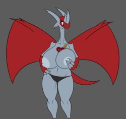 1girls abs alternate_color anthro anthrofied belly big_breasts breasts clothed clothing corruption demon dragon female furry hi_res hooves horn invalid_tag king_of_sorrow_(artist) latias latios legendary_pokémon long_neck male midriff navel nintendo nipples original_character pokemon pokemon_(species) pokemon_rse solo tail thick_thighs topless transformation underwear video_games wide_hips wings