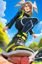 ai_generated cum cute ejaculating ejaculation eunie_(xenoblade) female_dominating_male female_domination femdom footdomfantasy footjob footjob_with_legwear from_below low_angle shoe_fetish shoejob shoes sneakers stepped_on stepping_on_penis trample trampled_penis trampling xenoblade_(series) xenoblade_chronicles_(series) xenoblade_chronicles_3
