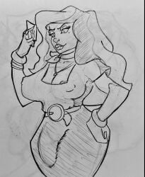 2d 2d_(artwork) big_breasts bulge bulge_through_clothing bulge_under_clothes cousin_mel dickgirl erect_nipples_under_clothes futa_bulge futa_only futanari grandma_got_run_over_by_a_reindeer hot_female large_breasts newhalf nipples sexy sexy_female theshadowfiendart thicc thick traditional_media_(artwork)