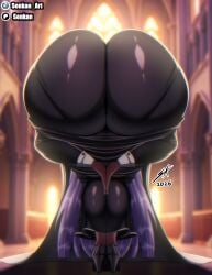 1girls ass ass_focus big_ass bubble_ass bubble_butt dark-skinned_female dark_skin dat_ass face_down_ass_up fat_ass gigantic_ass huge_ass hyper_ass latina latina_female latina_milf maria_(senkan_art) nun nun_outfit original original_character pose posing praise_da_booty_(meme) purple_hair senkan_art textless textless_version thick thick_ass thick_hips thick_legs thick_thighs underwear_outline voluptuous voluptuous_female wide_hips