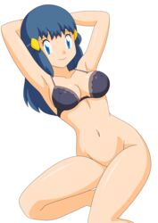 blue_eyes blue_hair bra breasts dawn_(pokemon) human human_only lenceria lingerie pokemon pokemon_dppt tagme zel-sama