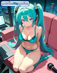 1girls 2026 ai_assisted ai_generated anime aqua_eyes aqua_hair boobs bra breasts bust computer controller game_controller hatsune_miku hi_res high_quality high_resolution highres long_hair miku_hatsune panties patreon patreon_username sitting skypassion solo stable_diffusion tablet_pc tits twintails underwear vocaloid watermark