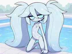 ai_generated blue_eyes blue_hair blue_skin dimension little_woman long_hair original_character small_breasts waifu waifu_night