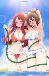 2d 2d_(artwork) 2d_artwork 2girls arm_above_head arm_up armpit armpit_crease armpit_peek armpits arms_above_head arms_up ass_visible_from_the_front ass_visible_through_thighs average_breasts bare_armpits bare_arms bare_belly bare_chest bare_hands bare_hips bare_legs bare_midriff bare_navel bare_shoulders bare_skin bare_thighs beach beach_background beach_setting belly belly_button big_boobs big_breasts bikini bikini_bottom bikini_top black-haired_female black_eyebrows black_hair blue-eyed_female blue_eyes blue_sky_background breasts brown-eyed_female brown_eyes busty busty_female busty_girl caressing_breasts character_request cleavage collarbone commission commission_art curvaceous curvaceous_body curvaceous_female curvaceous_figure curvaceous_hips curvy curvy_body curvy_female curvy_figure curvy_hips dark_hair day daylight daytime digital digital_art digital_drawing digital_drawing_(artwork) digital_media digital_media_(artwork) drawing dripping_wet duo elbows exposed_armpits exposed_arms exposed_belly exposed_chest exposed_hips exposed_legs exposed_midriff exposed_navel exposed_shoulders exposed_skin exposed_thighs female female_focus female_only fingers fondling fondling_breasts from_below_view from_front front_view grin grinning grinning_at_viewer groin grope grope_from_behind groped_from_behind groping groping_breast groping_breasts groping_chest groping_from_behind hair_between_eyes hair_ornament hair_ornaments hairless_armpits halterneck hand_above_head hand_on_another's_breast hand_on_another's_chest hand_on_breast hand_on_chest hand_up hands_above_head hands_up hourglass_figure in_water inguinal_crease inguinal_ligament large_boobs large_breasts lean_figure legs_closed legs_together long_hair looking_at_viewer looking_down looking_down_at_viewer low-angle_shot low_angle_view maikurorensu medium_breasts midriff multiple_females multiple_girls narrow_waist navel ocean_background open_mouth outdoor outdoor_background outdoor_nudity outdoors outside outside_nudity parted_bangs parted_lips partially_submerged partially_submerged_legs portrait presenting_armpit red-haired_female red_bikini red_bikini_bottom red_bikini_top red_hair red_swimsuit red_swimwear sea sea_background seaside shaved_armpits short_hair shoulders sky_background slender_body slender_waist slim_female slim_waist smile smiley_face smiling smiling_at_viewer soaked standing standing_in_water summer_setting swimsuit swimwear thick_thighs thigh_gap thighs thighs_together tied tied_hands tied_up tongue top_view touching_breast touching_breasts touching_chest upper_body view_from_below viewed_from_below water_hose wet wet_bikini wet_body wet_legs wet_skin white_bikini white_bikini_bottom white_bikini_top white_swimsuit white_swimwear wide_hips zombie_land_saga