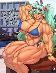 1girls alternate_version_available big_breasts bra brazilian brazilian_female brazilian_miku breasts earrings female forsakun hatsune_miku hoop_earrings looking_at_viewer mouth_open muscle_fetish muscles muscular muscular_arms muscular_female muscular_thighs one_eye_closed panties sunglasses sunglasses_on_head thighs vocaloid