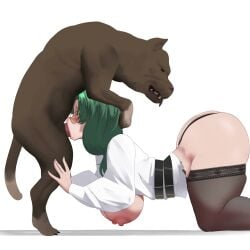 amidasketchbook big_breasts black_belt blowjob canine cat_ears catgirl face_fucking fat_ass girl_dm green_hair indie_virtual_youtuber knot knotted_penis round_ass round_glasses stockings tagme video virtual_youtuber white_shirt zoophilia