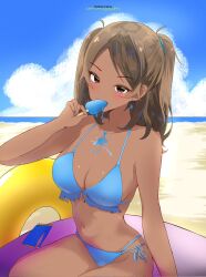 1girls 2d 2d_(artwork) 2d_artwork alternate_version alternate_version_at_source alternate_version_available alternative_version alternative_version_available bare_arms bare_belly bare_chest bare_hands bare_hips bare_legs bare_midriff bare_navel bare_shoulders bare_skin bare_thighs beach beach_background beach_setting belly belly_button big_boobs big_breasts bikini bikini_bottom bikini_only bikini_top blue_bikini blue_bikini_bottom blue_bikini_top blue_sky_background blue_swimsuit blue_swimwear blush_face blushing blushing_at_viewer blushing_female breasts brown-eyed_female brown-haired_female brown-skinned_female brown_belly brown_body brown_boobs brown_breasts brown_eyes brown_face brown_female brown_hair brown_legs brown_skin brown_skinned_female busty busty_female busty_girl censored_version cleavage collarbone curvaceous curvaceous_body curvaceous_female curvaceous_figure curvaceous_hips curvy curvy_body curvy_female curvy_figure curvy_hips day daylight daytime digital digital_art digital_drawing digital_drawing_(artwork) digital_media digital_media_(artwork) drawing ear_piercing earrings eating elbows exposed exposed_arms exposed_belly exposed_chest exposed_hips exposed_legs exposed_midriff exposed_navel exposed_shoulders exposed_skin exposed_thighs eyebrows_visible_through_hair female female_focus female_only fingers flushed flushed_cheeks flushed_face from_front front_view glossy_breasts glossy_hair groin half_naked half_nude halterneck has_decensored_version has_uncensored_version head_tilt hourglass_figure inguinal_crease inguinal_ligament large_boobs large_breasts lean_figure long_hair looking_at_viewer maikurorensu midriff more_at_source naked naked_female naked_woman narrow_waist navel nsfw_version_available nude nude_female nude_version_available nudity ocean_background outdoor outdoor_background outdoor_nudity outdoors outside outside_nudity parted_bangs partially_undressed pierced_ear popsicle portrait sea sea_background seaside semi_nude sfw_version shiny_breasts shiny_hair shiny_skin shoulders side-tie_bikini sitting sky_background slender_body slender_waist slim_female slim_waist solo string_bikini summer_setting swimsuit swimwear thighs tied_hair tilted_head top_view two_side_up uncensored_version_at_source uncensored_version_available upper_body wide_hips