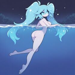 ai_generated big_ass big_boobs big_breasts big_woman blue_eyes blue_hair blue_skin dimension long_hair original_character waifu waifu_night