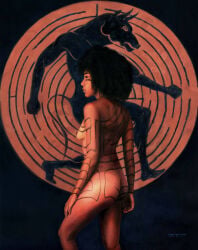 ariadne_(greek_mythology) ass ass_focus black_hair female_only greek greek_female greek_mythology minotaur natural_ass natural_breasts nude nude_female nudity side_profile side_view small_breasts