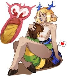 carol_holiday cowgirl_position cum_in_pussy cum_inside deltarune female_on_top femdom head_in_breasts kris_(deltarune) leglock milf riding smothering_breast vasuwaru