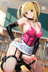 1futa 1girl ai_assisted ai_generated bikini_top biting_own_lip blonde_hair blowjob breasts cleavage completely_nude_male cowboy_shot curvy death_note detailed_feet dominant_futa dutch_angle dynamic_pose erect_cock erect_nipples femdom full_body futa_dominating_male futa_on_male futadom hand_on_own_hip happy head_tilt large_breasts light_particles light_smile looking_at_viewer massive_tits masturbating official_style oiled_skin parted_lips pink_dress portrait school screencap simple_background smile submissive_male two_side_up