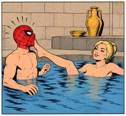 1boy 1girls 2d age_difference ai_generated alixvalove athletic athletic_male background bare_legs barefoot bath bathhouse bathroom blonde_hair breasts brick_wall canonical_scene cleaning color completely_nude detailed_background duo duo_focus eyeliner feet female fit fit_male foot_fetish foot_on_face happy headgear headgear_only human human_female human_male human_only in_water leaning leaning_back leg_up legs light-skinned_female light-skinned_male light_skin looking_at_another male marvel marvel_cinematic_universe mask mask_only mature_female muscular muscular_arms muscular_male nipple_slip nipples nude nude_female nude_male nudity older_female peter_parker relaxing smile spider-man spider-man:_brand_new_day spider-man_(series) spider-sense spread_arms straight teasing tied_hair topless topless_male water yelena_belova younger_male