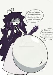 1boy 1girls big_belly engel_(fundamental_paper_education) fundamental_paper_education fundamental_paper_education_oc vore vore_belly