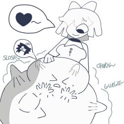 1boy 1girls abbie_(fundamental_paper_education) big_belly claire_(fundamental_paper_education) fundamental_paper_education vore vore_belly