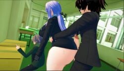 1boy 1boy1girl 1girls 3d angry angry_expression angry_face annoyed annoyed_expression annoyed_face ass ass_bigger_than_head big_ass big_breasts big_penis black_hair breasts_bigger_than_head cheating cheating_girlfriend clothed clothed_female clothed_male clothed_sex clothing cock cock_between_ass danganronpa danganronpa:_trigger_happy_havoc danganronpa_(series) danganronpa_1 danganronpa_killer_killer fenrirsjaw from_behind from_behind_position huge_cock huge_penis imminent_cheating imminent_rape imminent_sex kirigiri_kyouko koikatsu large_breasts large_penis lavender_eyes lavender_hair light-skinned_female light-skinned_male light_skin long_hair naegi_makoto penis penis_between_ass purple_eyes purple_hair red_eyes smirk smirking takumi_hijirihara teasing