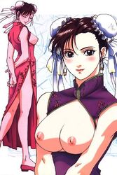 1girls 90s breasts breasts_out capcom chun-li edit female female_only human murase_shuko nipples nude_filter official_art solo straight_hair street_fighter tagme