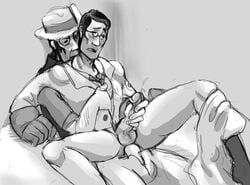 2boys 2d human human_male human_only male male_only medic medic_(team_fortress_2) reach_around sex sniper sniper_(team_fortress_2) syberfox team_fortress_2 yaoi